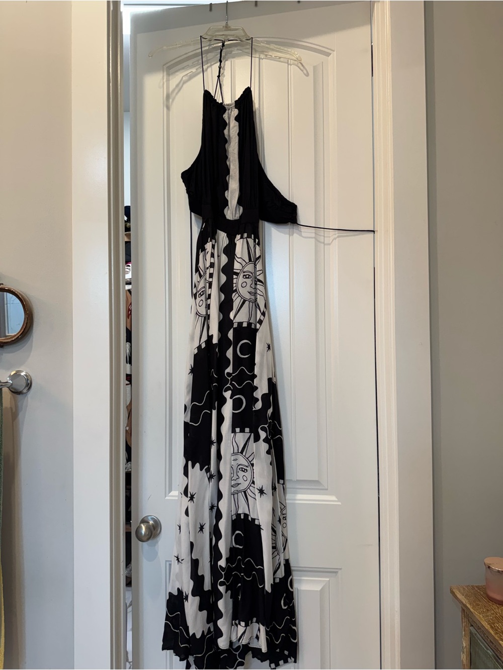 Exclusive Tigre Indigo Black & White Celestial Maxi Dress